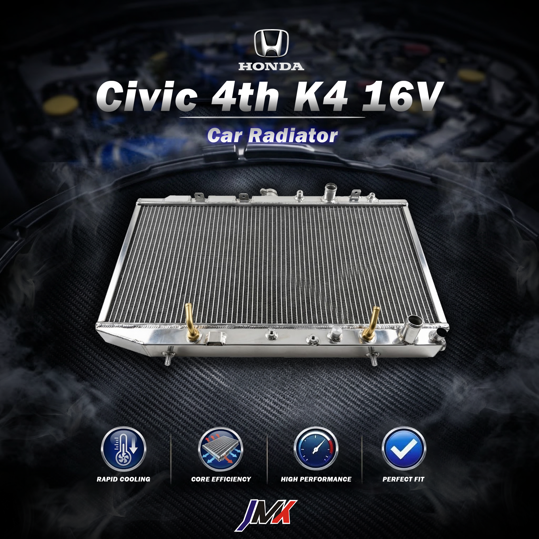 HONDA Civic 4代 K4 16V 全鋁水箱 【JMK原廠正貨】HONDA Civic 4代 K4 16V 汽車水箱 台灣現貨:圖片 1