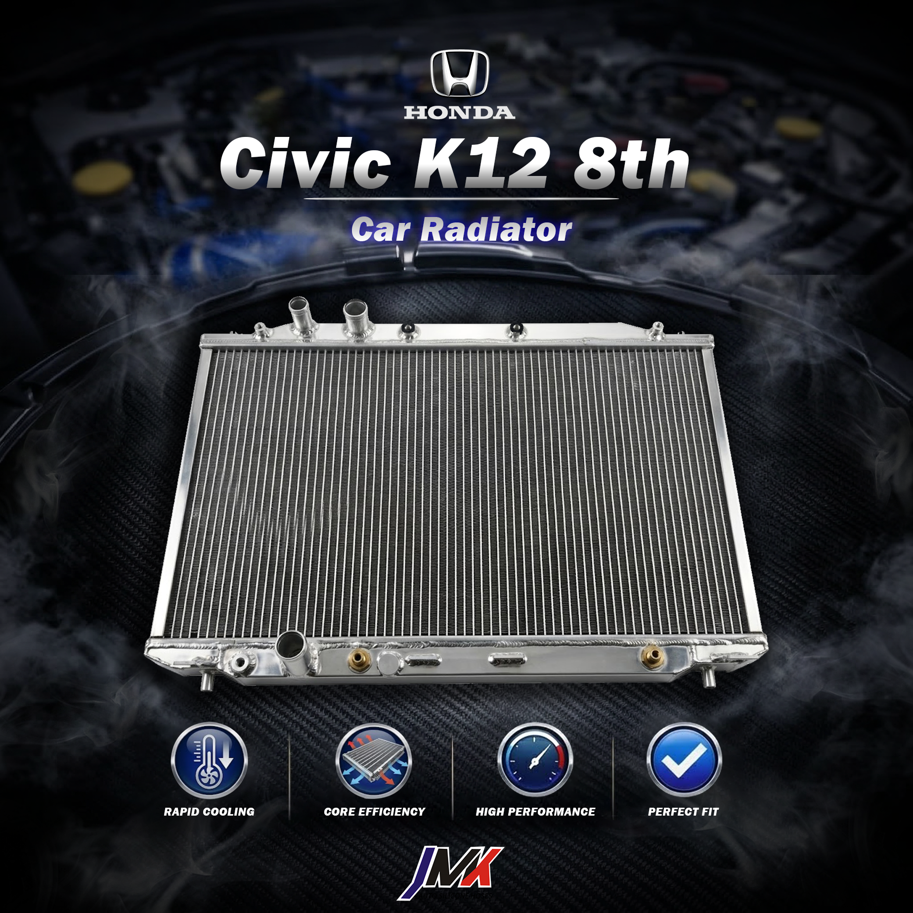 HONDA Civic K12 8th SI K20A R18 水箱 【JMK原廠正貨】HONDA Civic K12 8th SI K20A R18 汽車水箱 台灣現貨:圖片 1