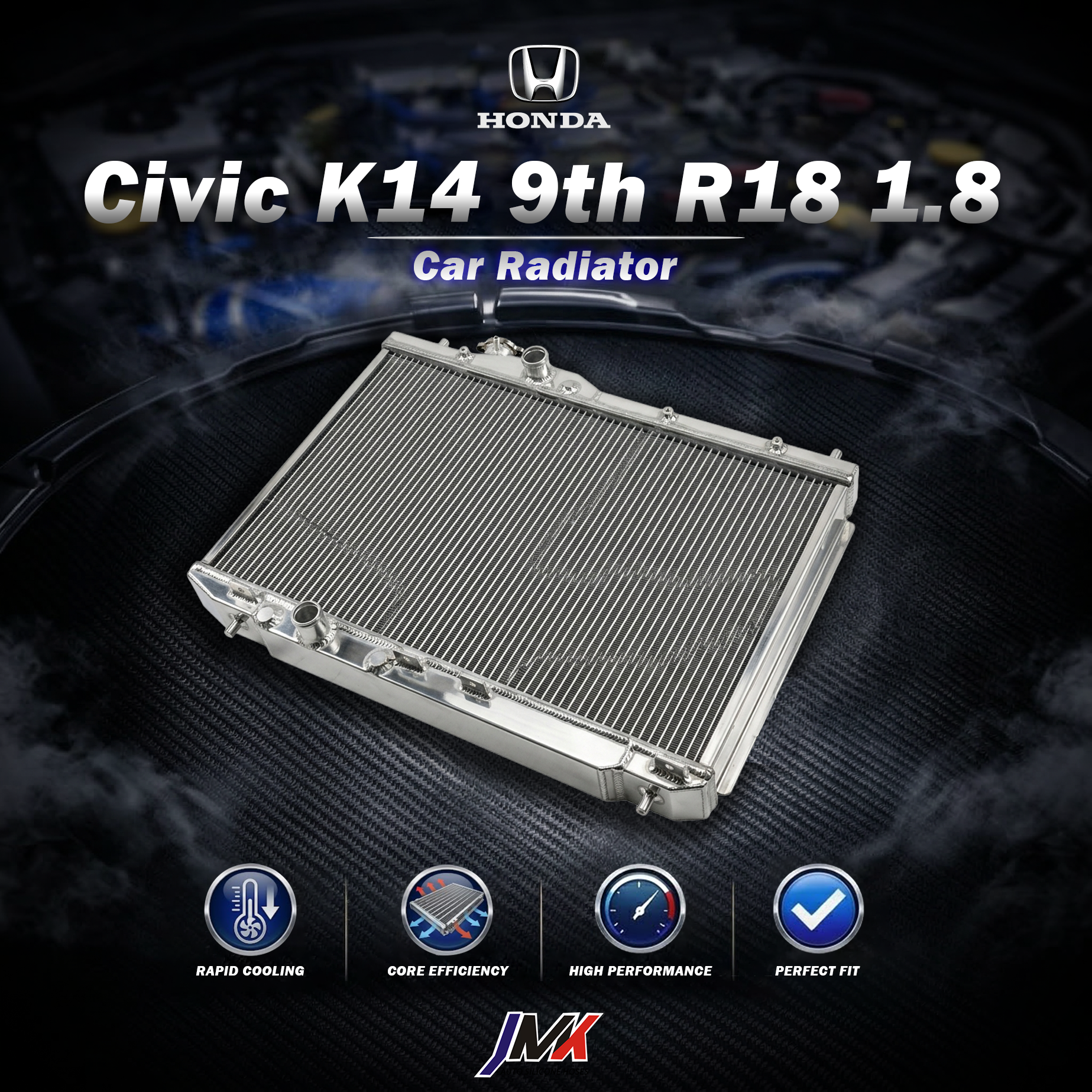 HONDA Civic K14 9代 R18 1.8 手排 水箱 【JMK原廠正貨】HONDA Civic K14 9代 R18 1.8 手排 汽車水箱 台灣現貨:圖片 1