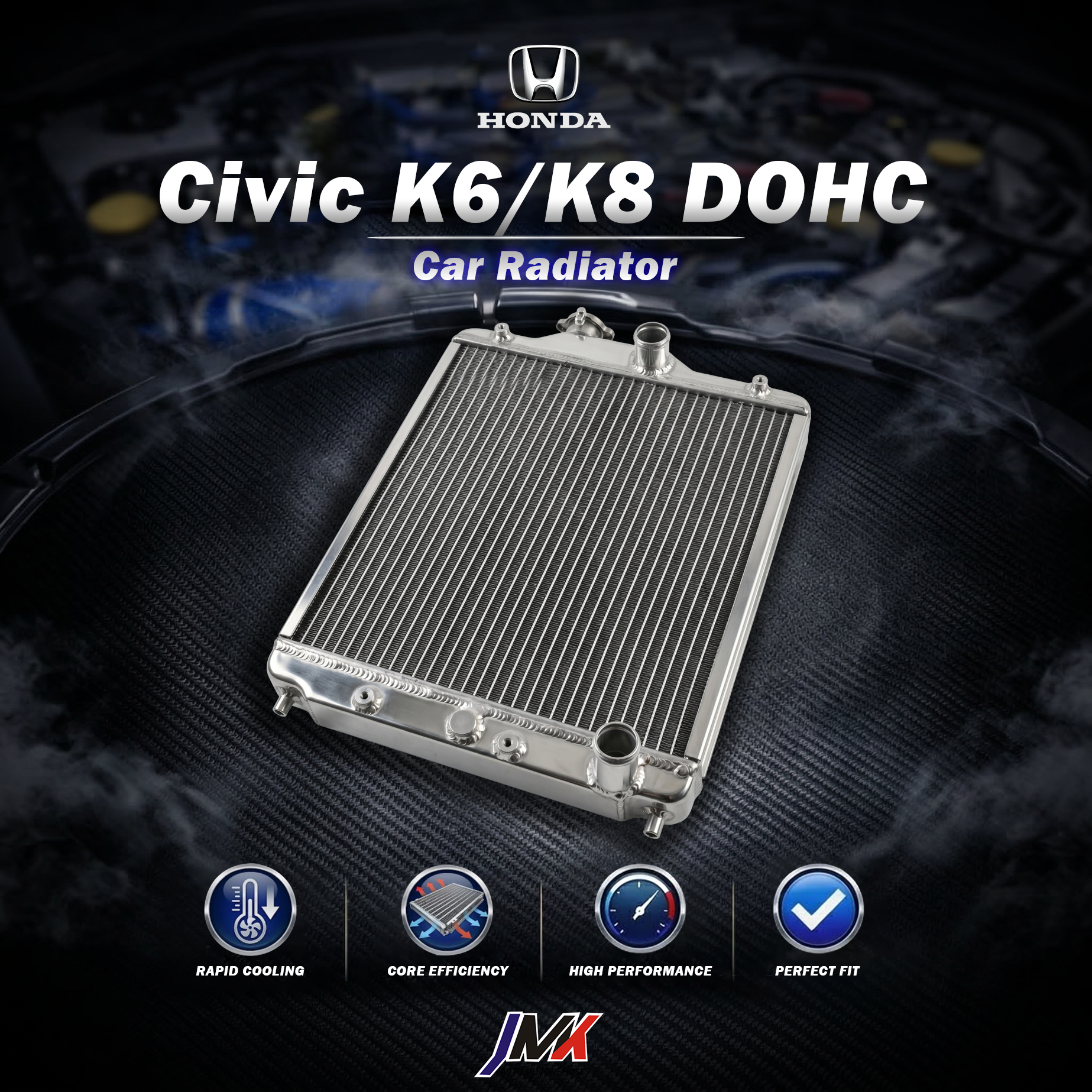 HONDA Civic K6-K8 雙凸手排 水箱 【JMK原廠正貨】HONDA Civic K6~K8 雙凸手排 汽車水箱 台灣現貨:圖片 1