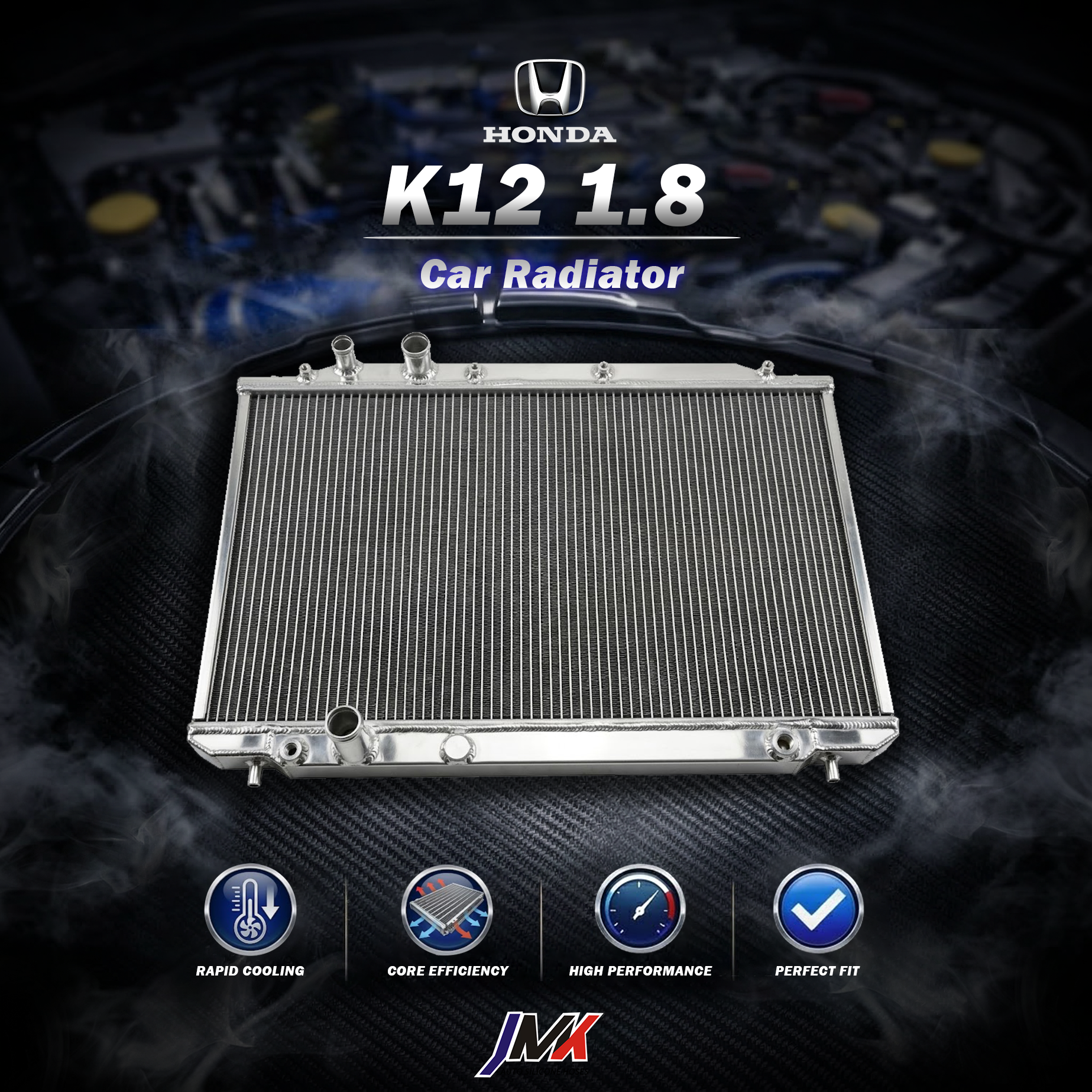 HONDA K12 1.8 台規 全鋁水箱 【JMK原廠正貨】HONDA K12 1.8 台規 汽車水箱 台灣現貨:圖片 1