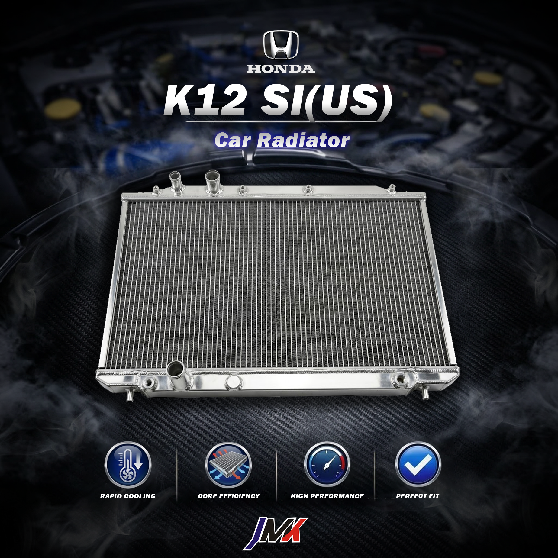 HONDA K12 SI(US) 美規 全鋁水箱 【JMK原廠正貨】HONDA K12 SI(US) 美規 汽車水箱 台灣現貨:圖片 1
