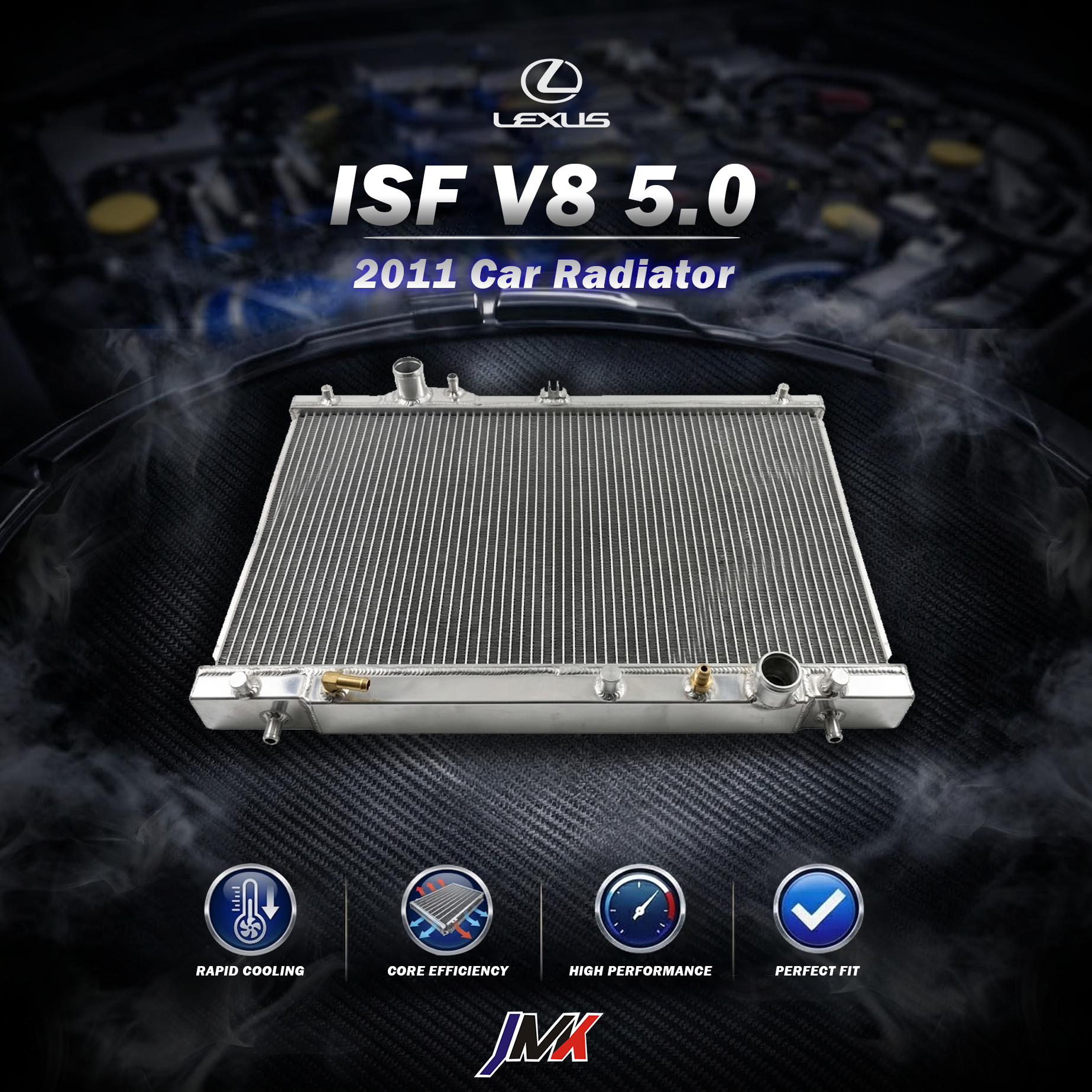 Lexus ISF V8 5.0 2011 水箱 【JMK原廠正貨】Lexus ISF V8 5.0 2011 全鋁水箱 鋁製水箱 水箱 汽車改裝 台灣現貨:圖片 1