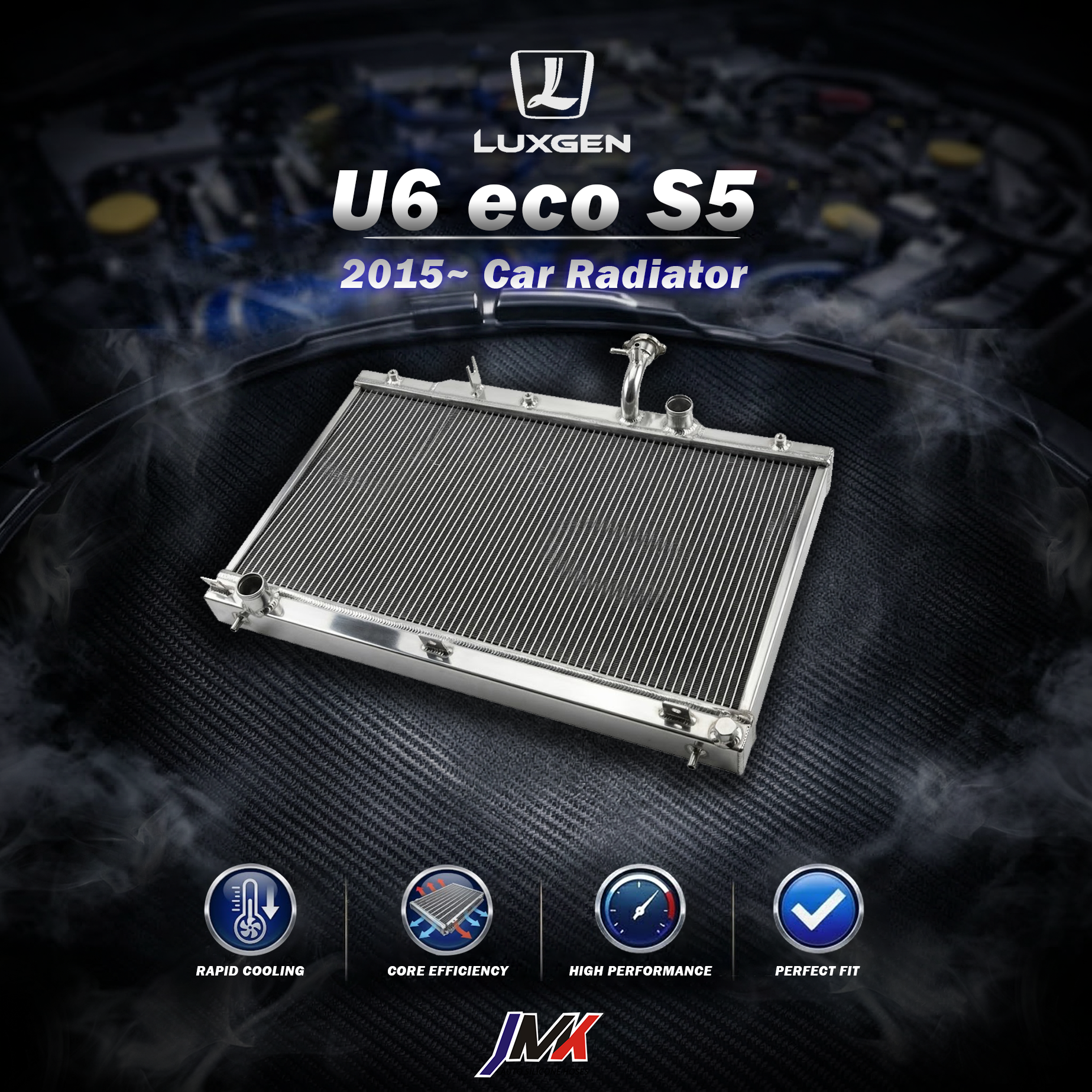 Luxgen U6 eco S5 2015- 水箱 【JMK原廠正貨】Luxgen U6 eco S5 2015 全鋁水箱 鋁製水箱 水箱 汽車改裝 台灣現貨:圖片 1