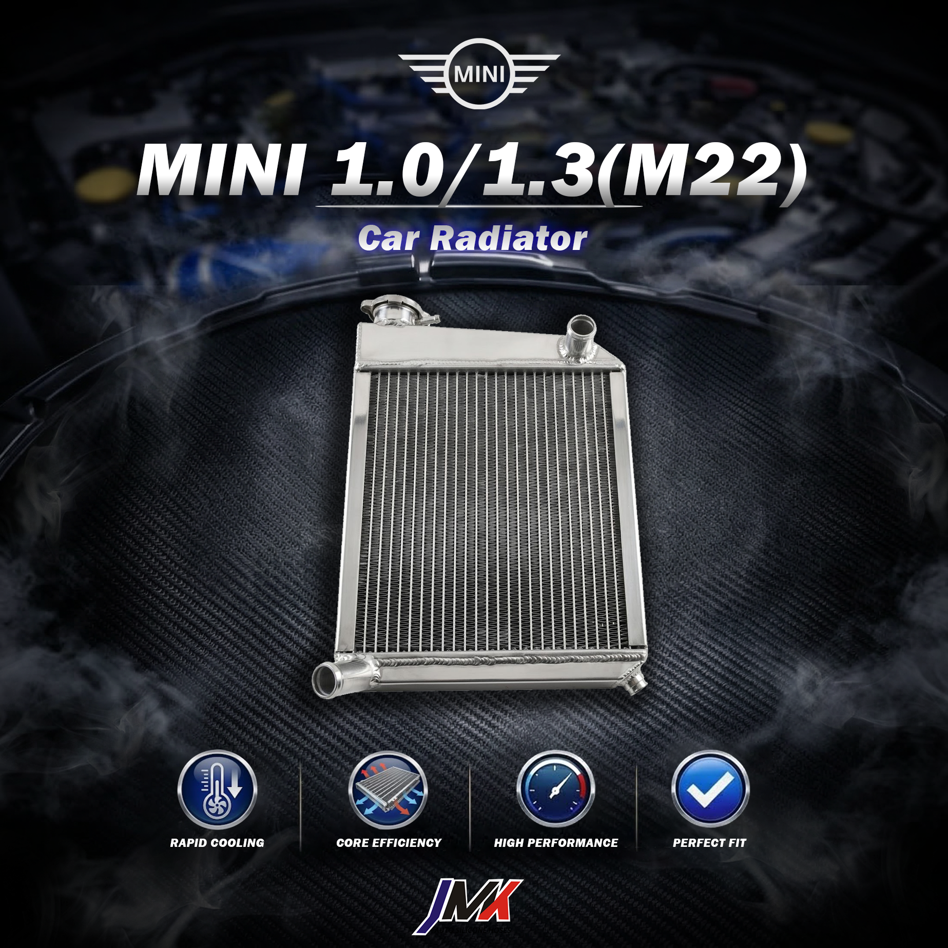 MINI 1.0-1.3 M22 水箱 【JMK原廠正貨】MINI 1.0-1.3 M22 全鋁水箱 鋁製水箱 水箱 汽車改裝 台灣現貨:圖片 1