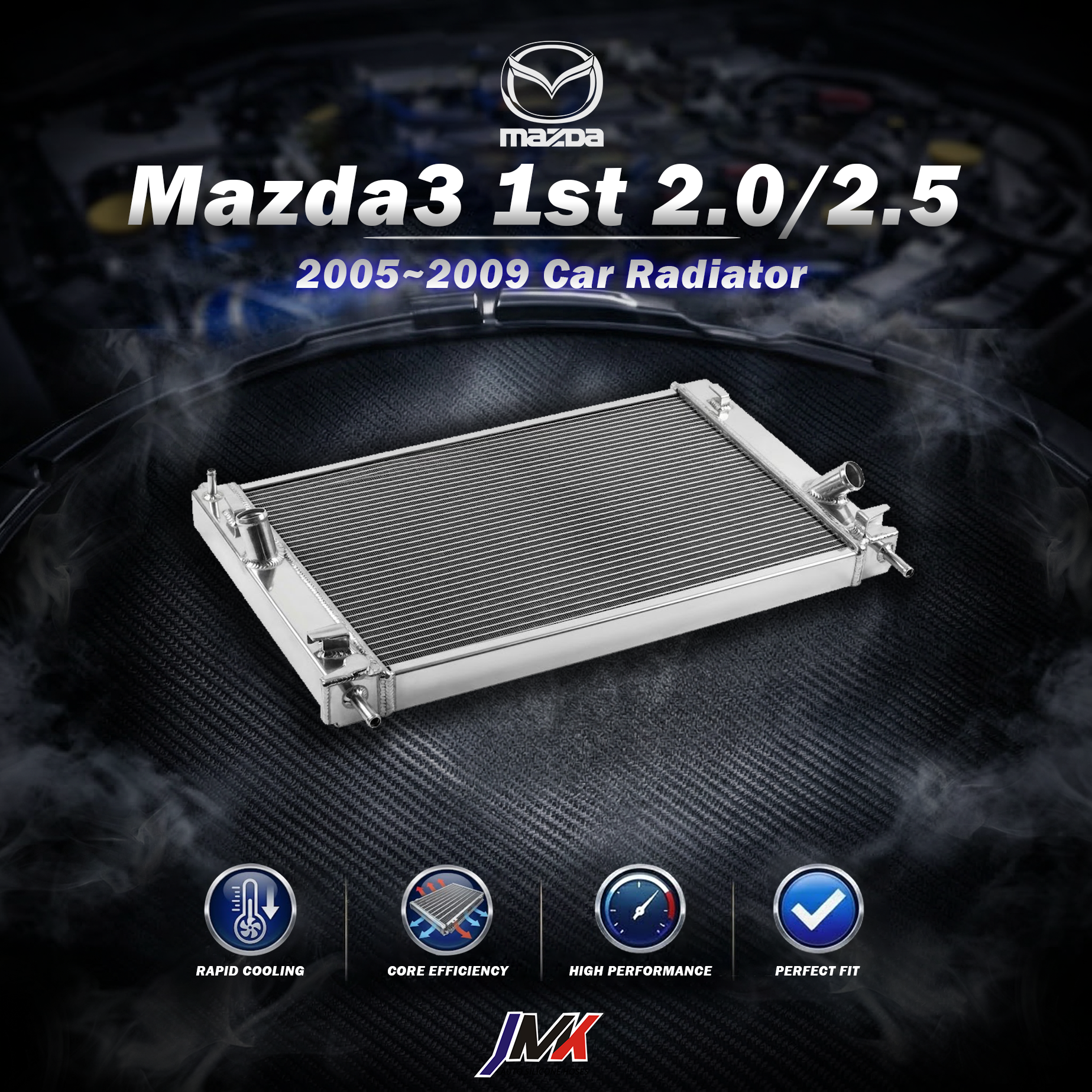 Mazda Mazda3 1代 汽油2.0-2.5 2005-2009 水箱 【JMK原廠正貨】Mazda Mazda3 1代 汽油2.0-2.5 2005-2009 全鋁水箱 鋁製水箱 水箱 汽車改裝 台灣現貨:圖片 1