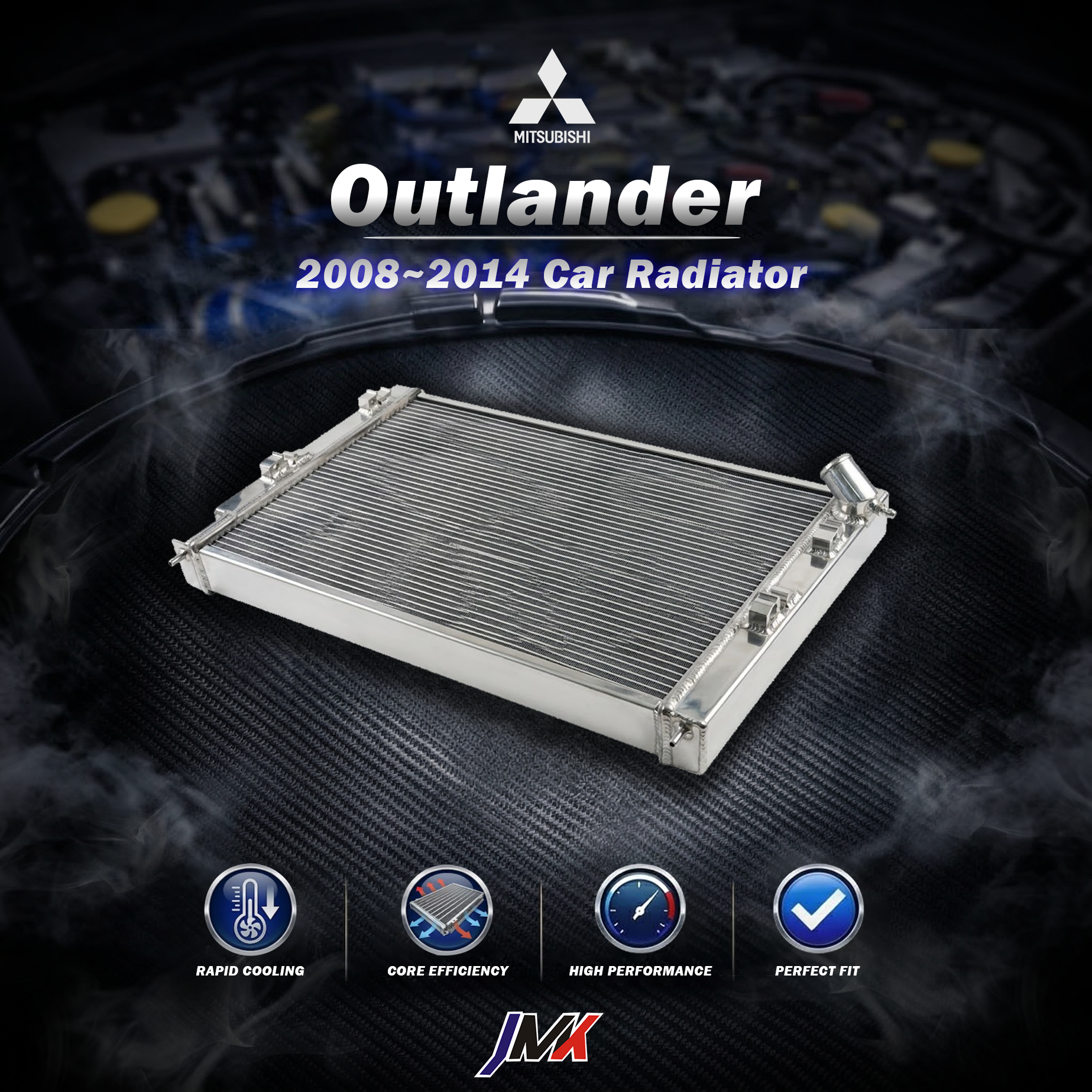 Mitsubishi Outlander 2008-2014 水箱 【JMK原廠正貨】Mitsubishi Outlander 2008-2014 全鋁水箱 鋁製水箱 水箱 汽車改裝 台灣現貨:圖片 1