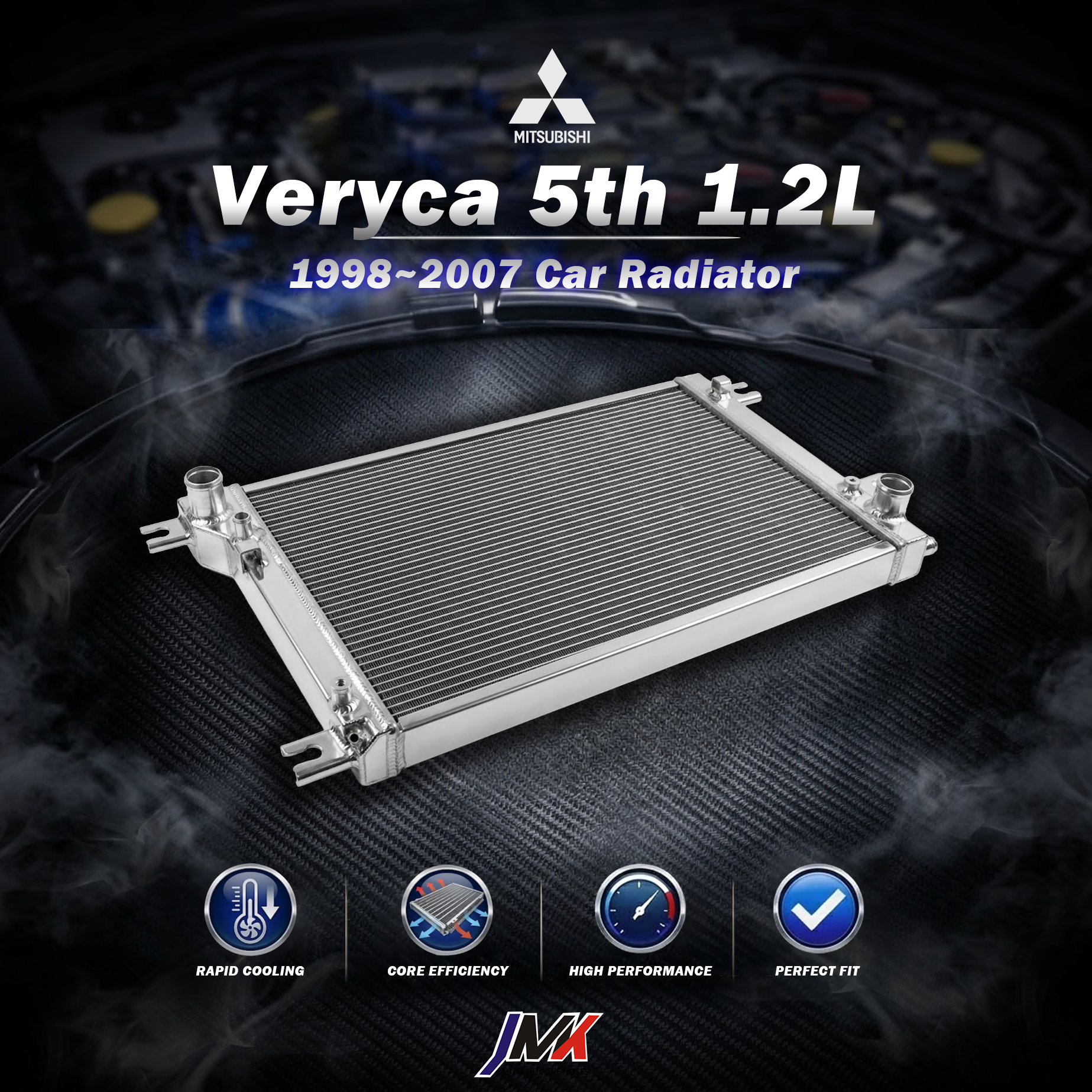 Mitsubishi Veryca 5代 1.2L 1998-2007 水箱 【JMK原廠正貨】Mitsubishi Veryca 5代 1.2L 1998-2007 全鋁水箱 鋁製水箱 水箱 汽車改裝 台灣現貨:圖片 1