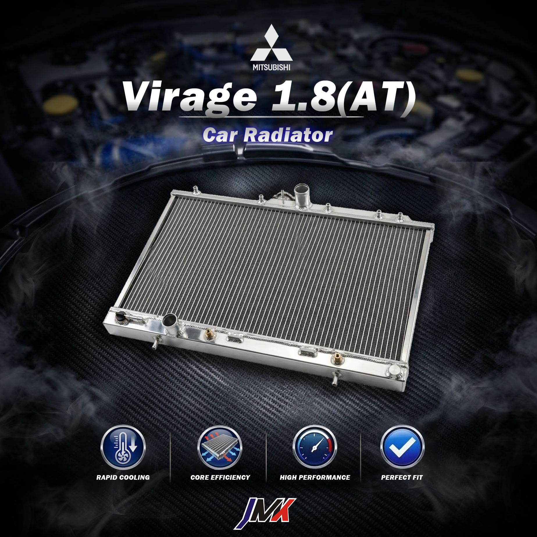 Mitsubishi Virage 1.8 自排 水箱 【JMK原廠正貨】Mitsubishi Virage 1.8 自排 全鋁水箱 鋁製水箱 水箱 汽車改裝 台灣現貨:圖片 1