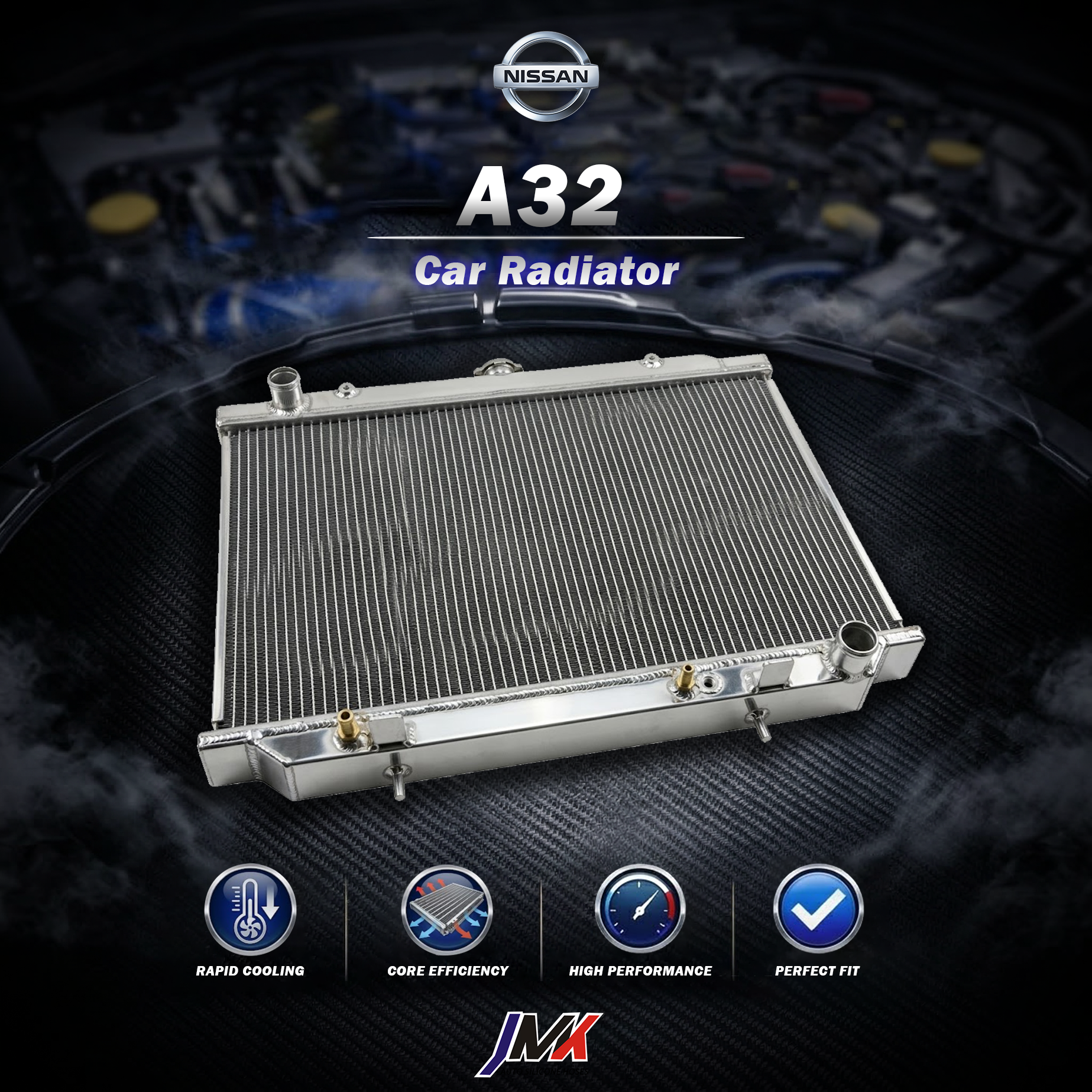 Nissan A32 全鋁水箱 【JMK原廠正貨】Nissan A32 汽車水箱 台灣現貨:圖片 1