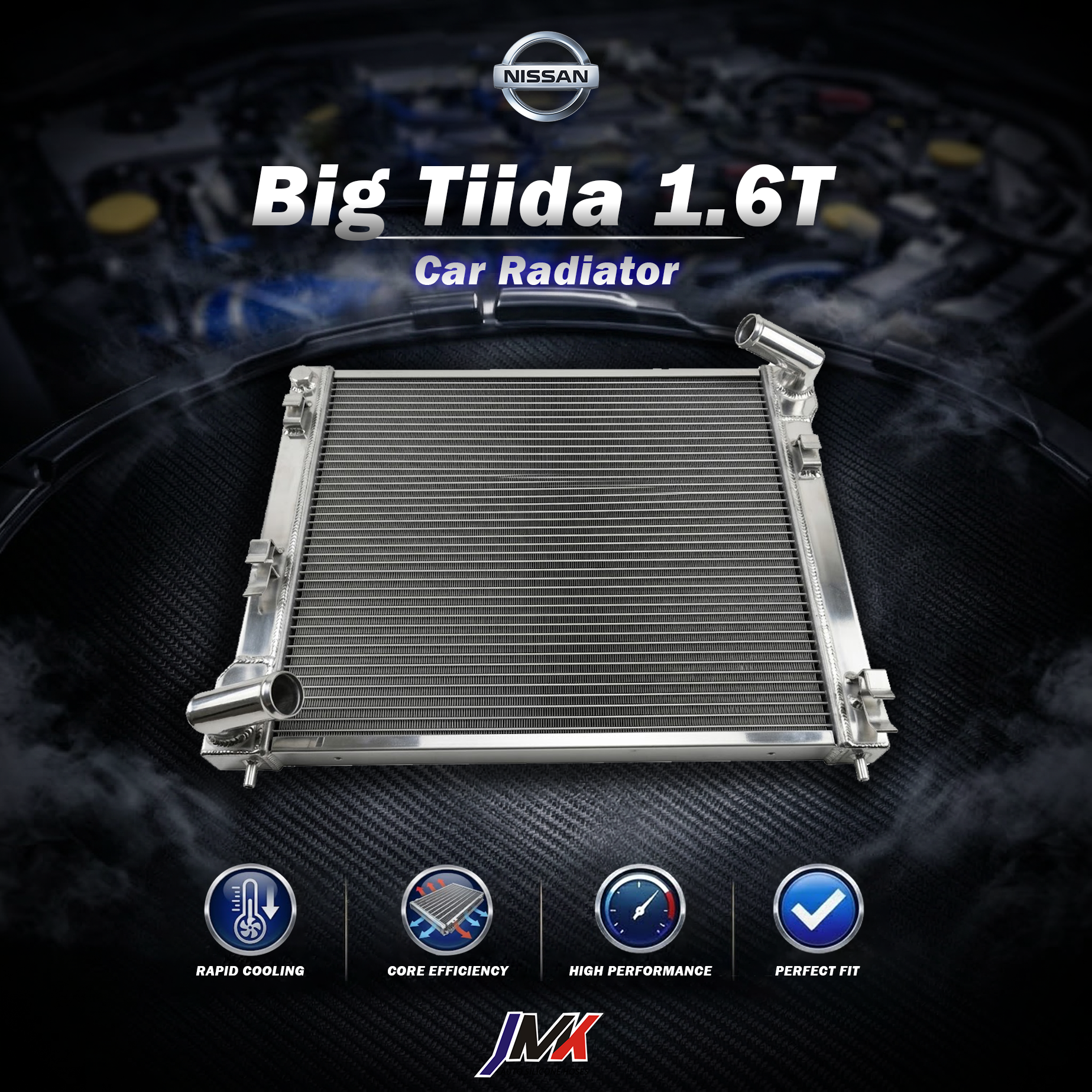 Nissan Big Tiida 1.6T 水箱 【JMK原廠正貨】Nissan Big Tiida 1.6T 汽車水箱 台灣現貨:圖片 1