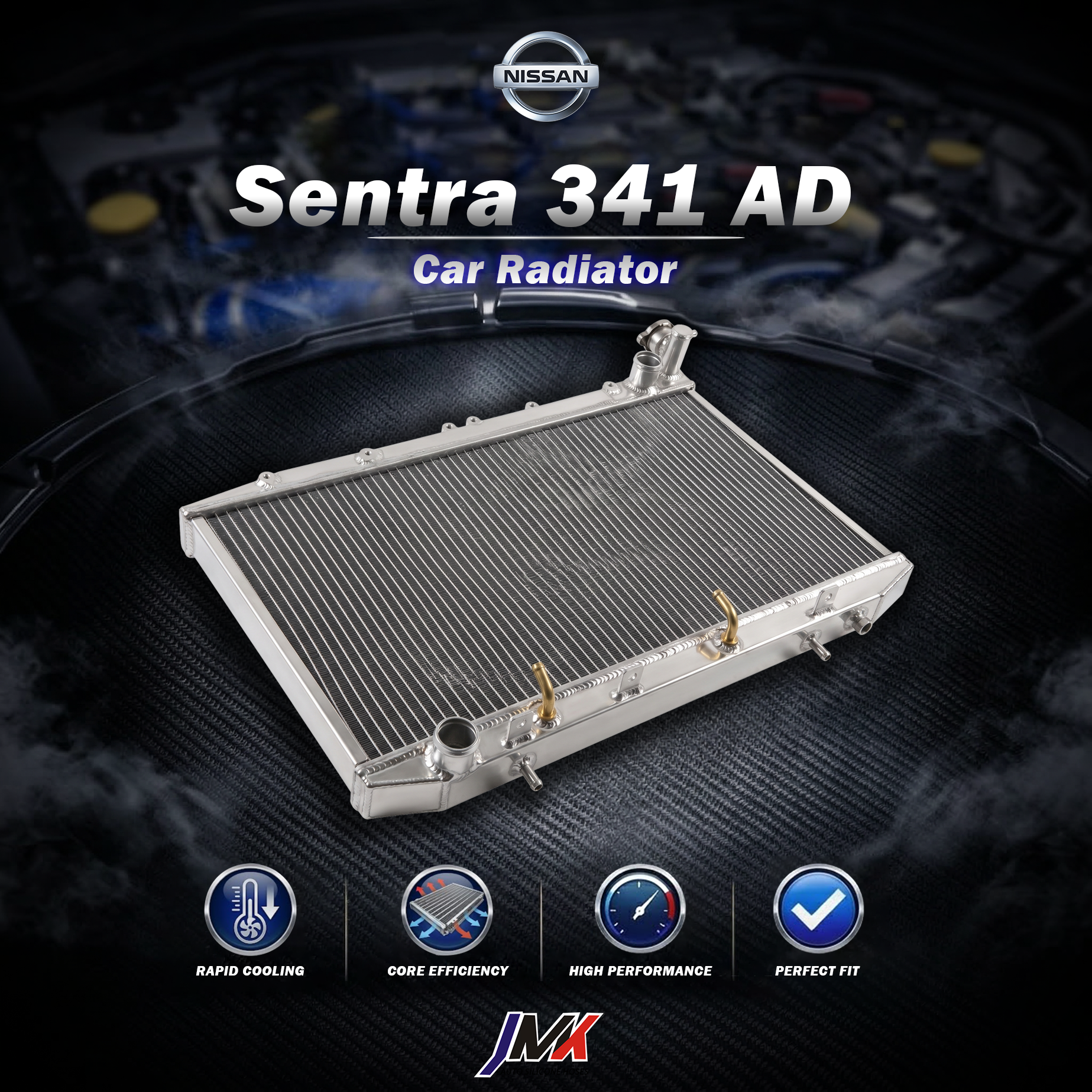 Nissan Sentra 341 AD 水箱 【JMK原廠正貨】Nissan Sentra 341 AD 汽車水箱 台灣現貨:圖片 1