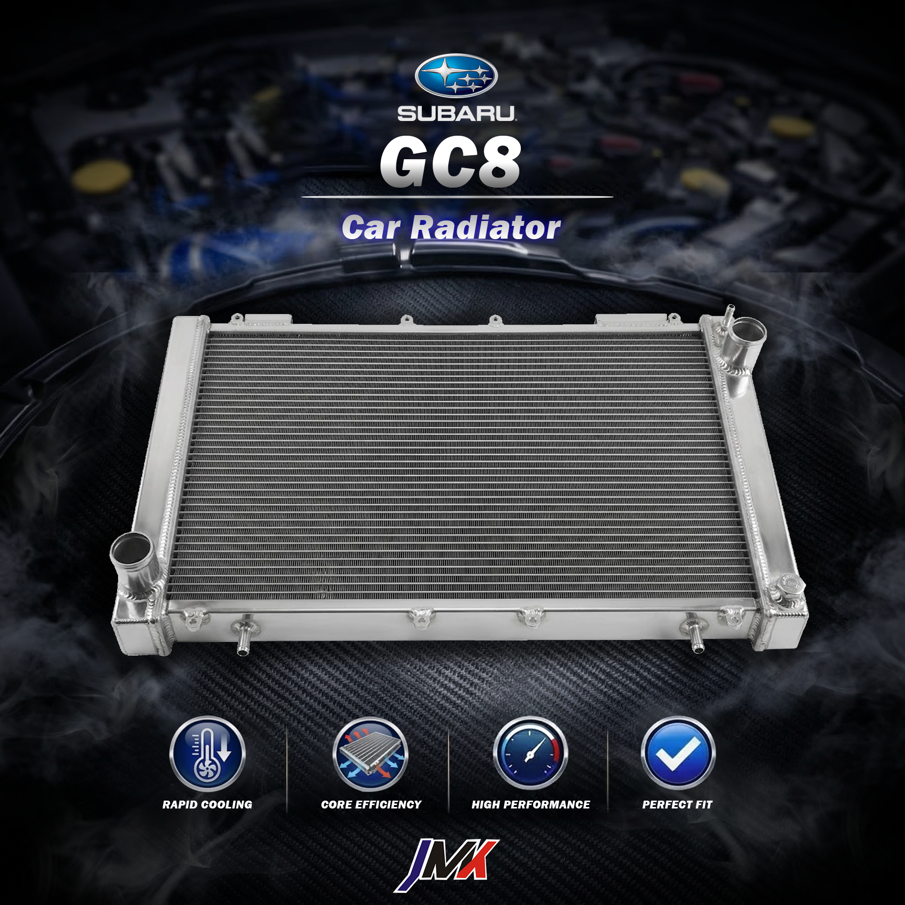 Subaru GC8 水箱 【JMK原廠正貨】Subaru Subaru GC8 全鋁水箱 鋁製水箱 水箱 汽車改裝 台灣現貨:圖片 1
