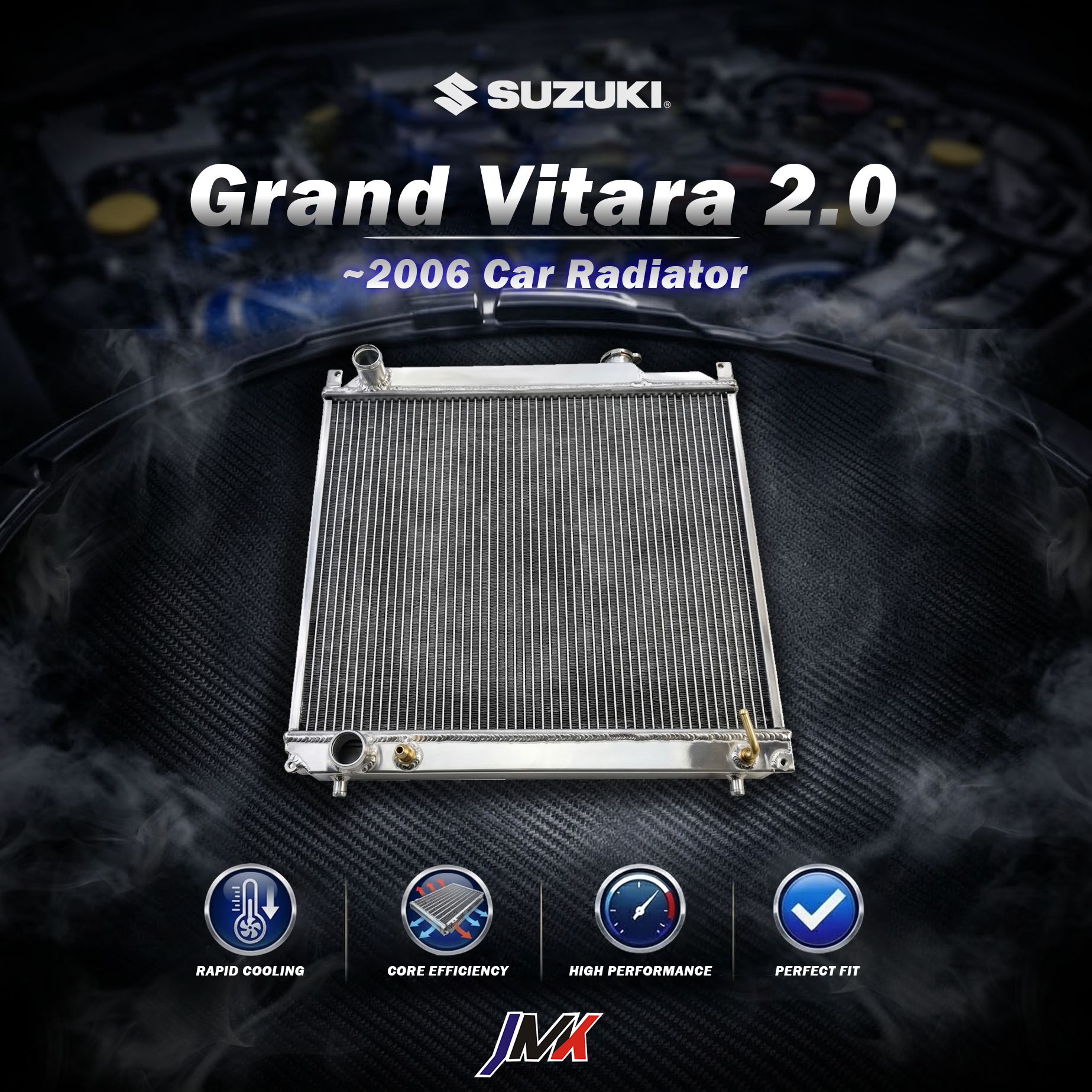 Suzuki Grand Vitara 2.0 -2006 水箱 【JMK原廠正貨】Suzuki Grand Vitara 2.0 -2006 全鋁水箱 鋁製水箱 水箱 汽車改裝 台灣現貨:圖片 1