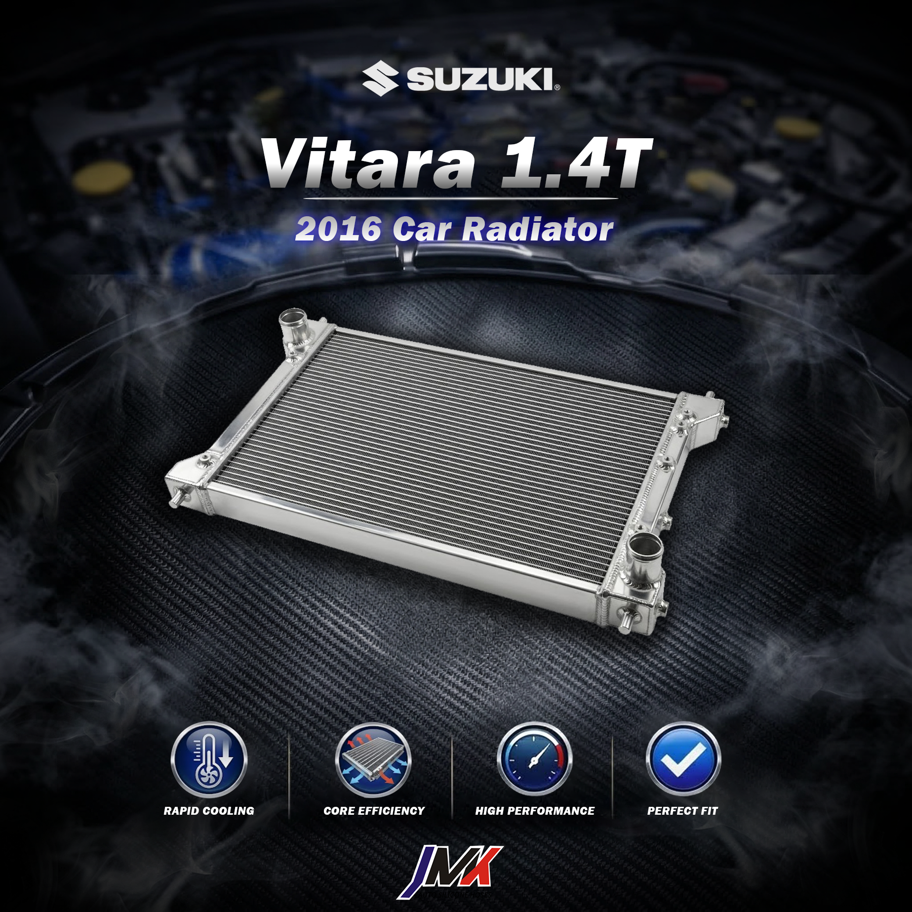 Suzuki Vitara 1.4T 2016 水箱 【JMK原廠正貨】Suzuki Vitara 1.4T 2016 全鋁水箱 鋁製水箱 水箱 汽車改裝 台灣現貨:圖片 1