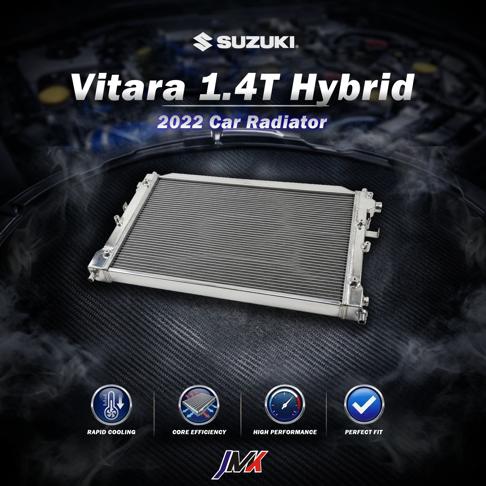 Suzuki Vitara 1.4T 油電渦輪版 2022 水箱 【JMK原廠正貨】Suzuki Vitara 1.4T 油電渦輪版 2022 全鋁水箱 鋁製水箱 水箱 汽車改裝 台灣現貨:圖片 1