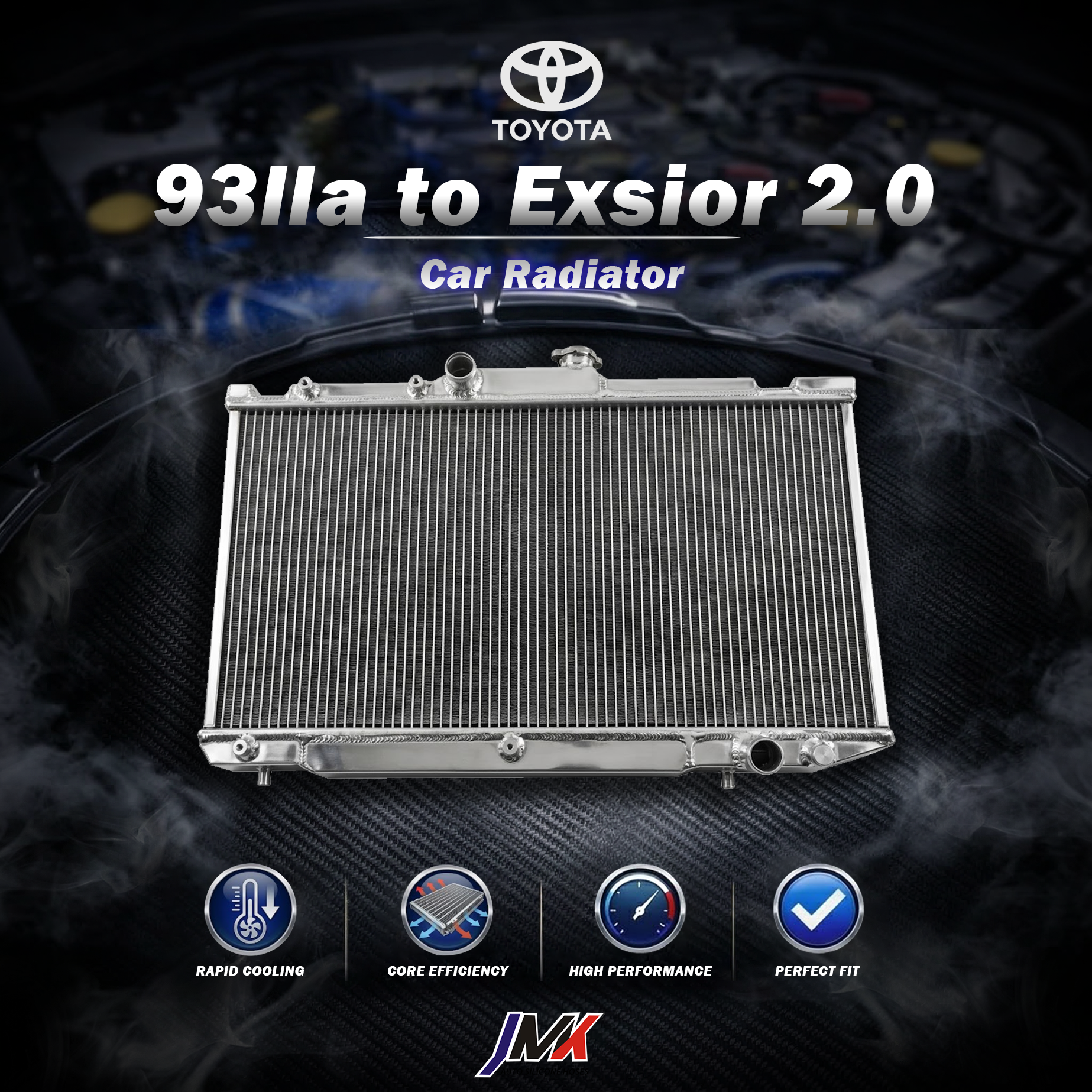 Toyota 93lla 水箱 手排 改exsior2.0 水箱 【JMK原廠正貨】Toyota 93lla 手排 改 exsior 2.0 汽車水箱 台灣現貨:圖片 1
