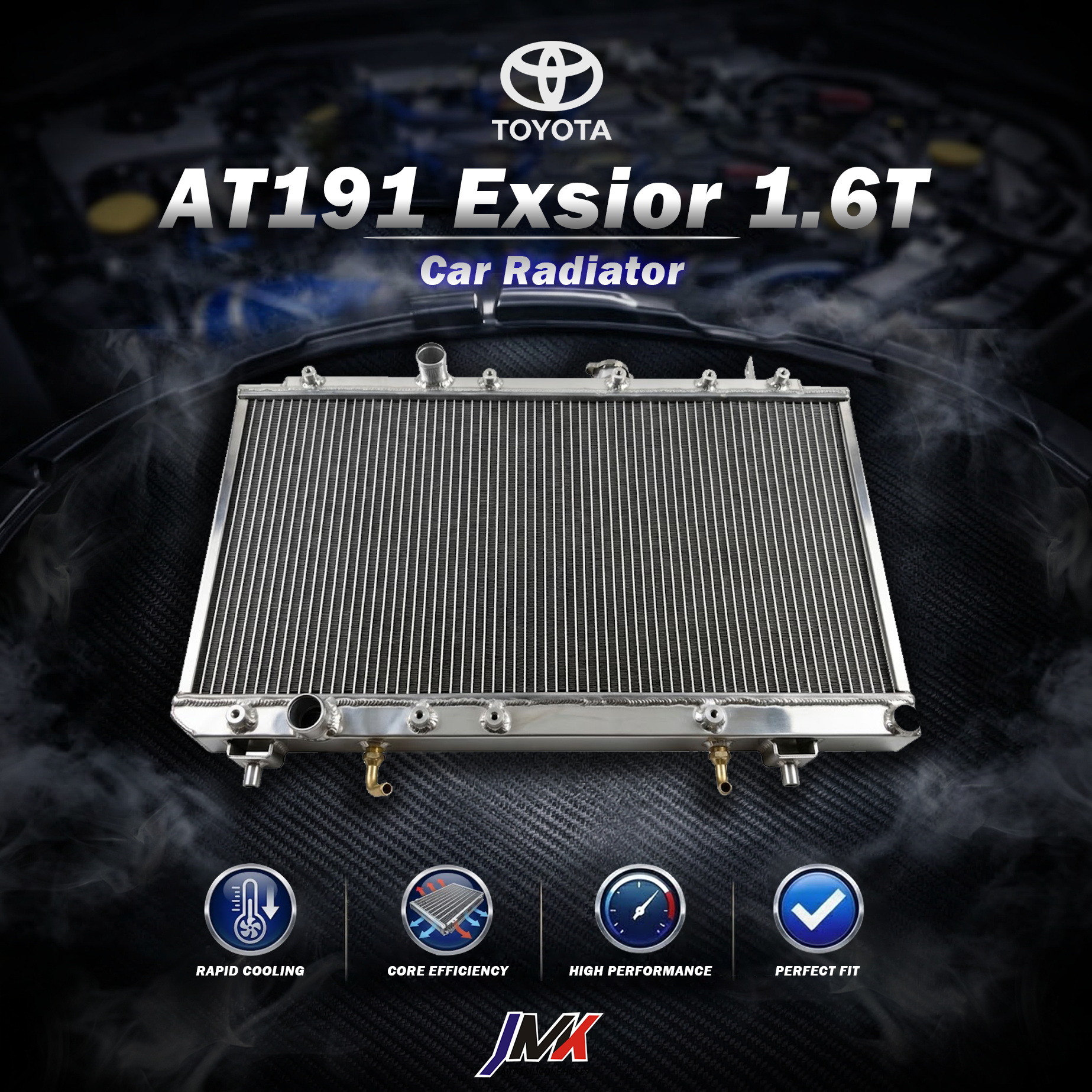 Toyota AT191 Exsior 1.6T 水箱 【JMK原廠正貨】Toyota AT191 Exsior 1.6T 汽車水箱 台灣現貨:圖片 1