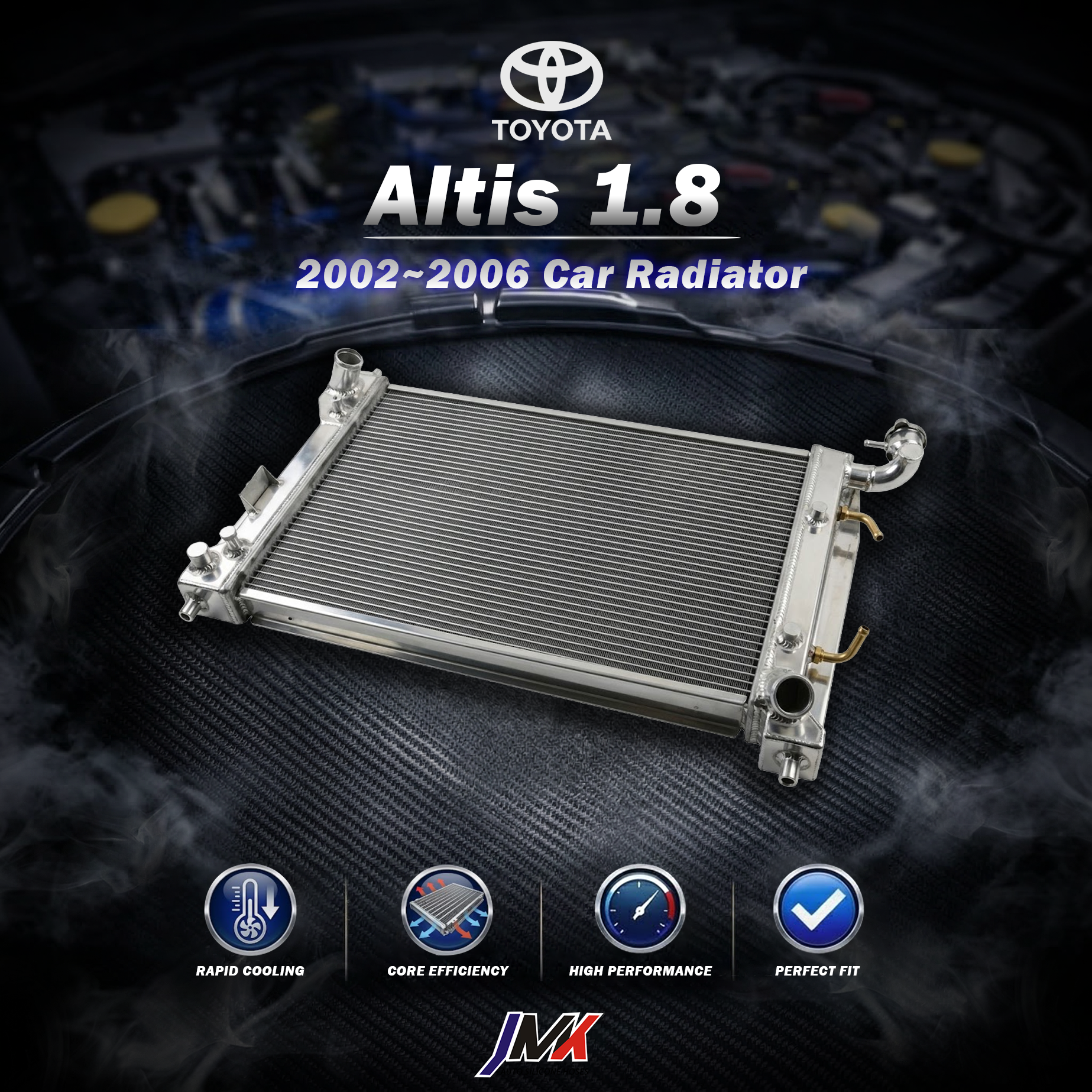 Toyota Altis 1.8 2002-2006 水箱 【JMK原廠正貨】Toyota Altis 1.8 2002-2006 汽車水箱 台灣現貨:圖片 1