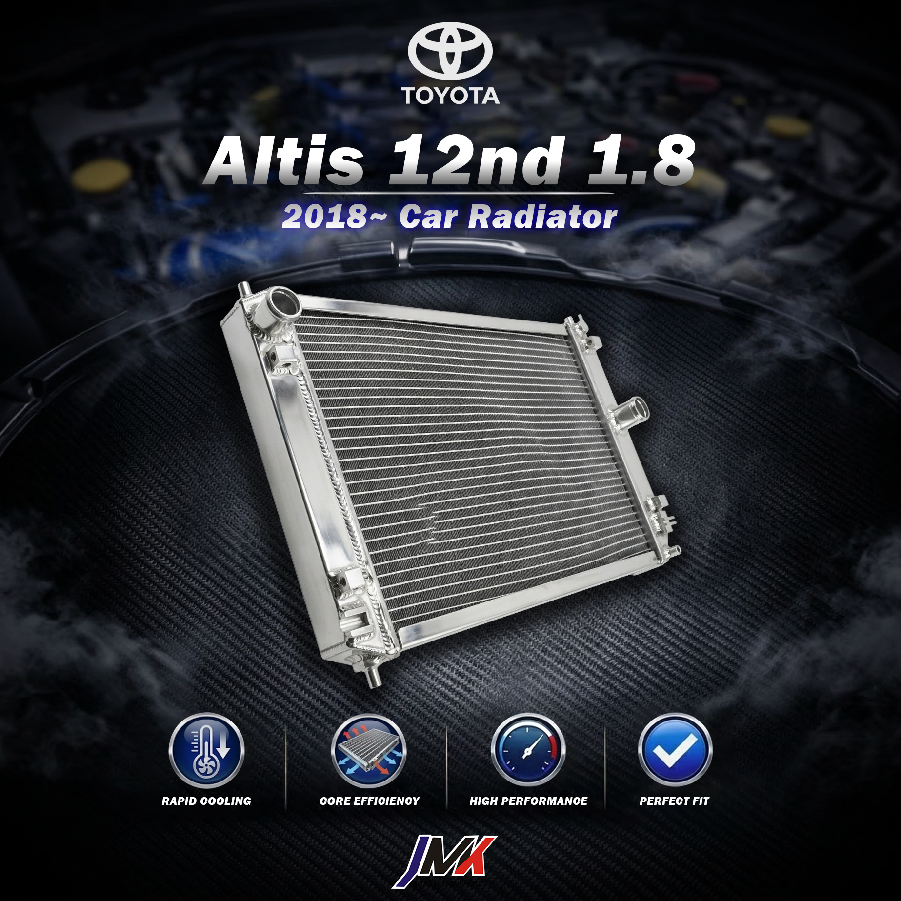 Toyota Altis 12代 1.8 2018-水箱 【JMK原廠正貨】Toyota Altis 12代 1.8 2018- 汽車水箱 台灣現貨:圖片 1