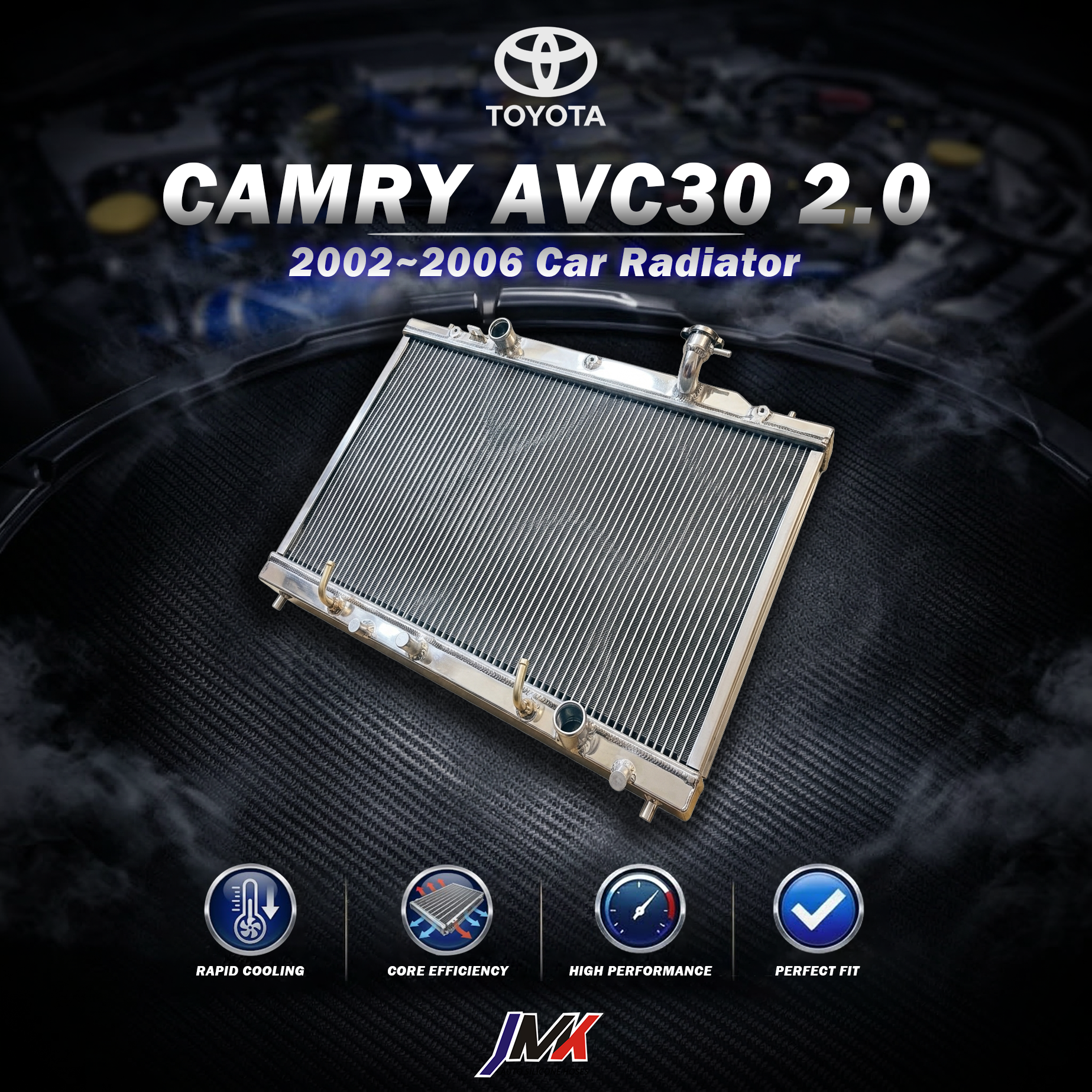 Toyota CAMRY AVC30 2.0 2002-2006水箱 【JMK原廠正貨】Toyota CAMRY AVC30 2.0 02-06 汽車水箱 台灣現貨:圖片 1