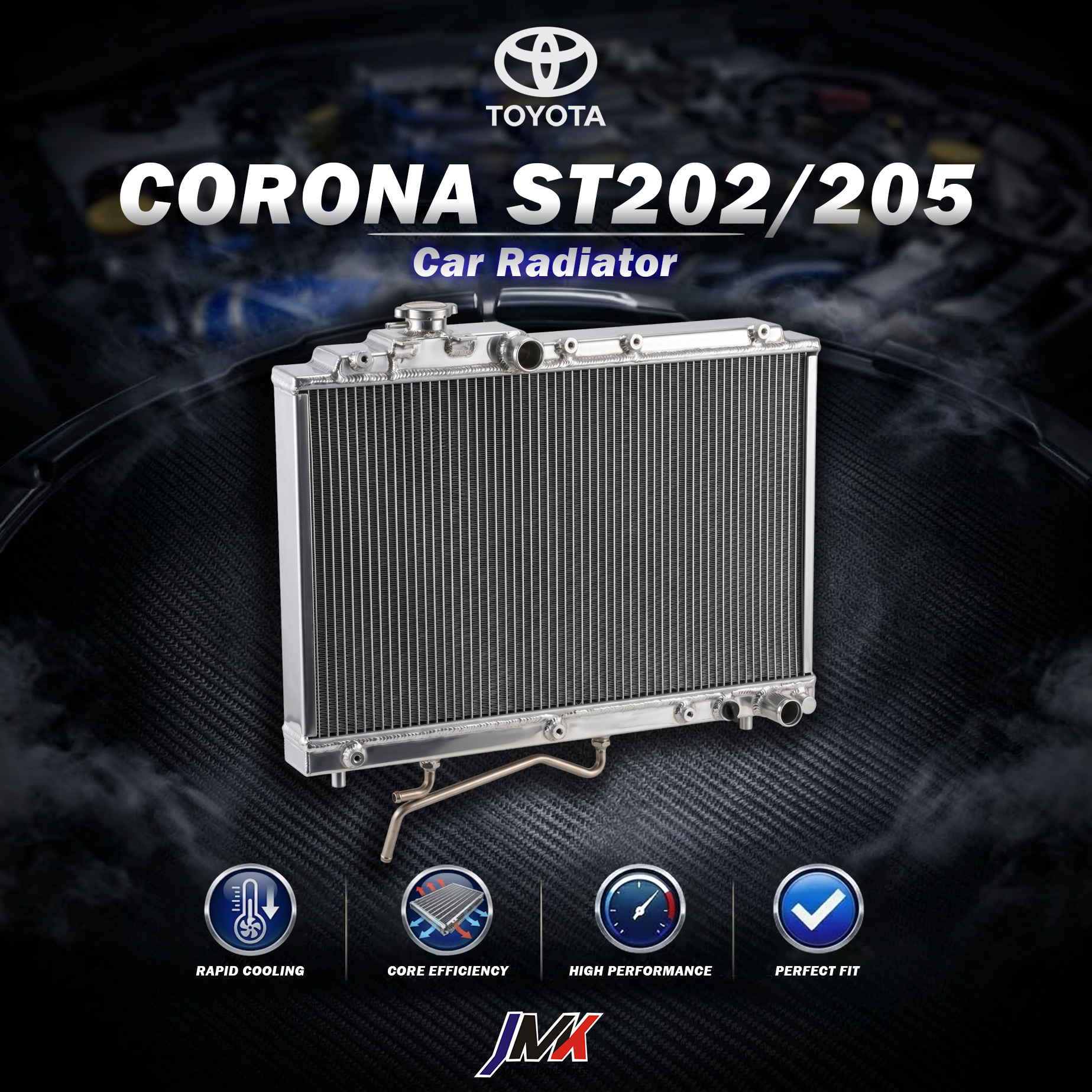 Toyota CORONA ST202 205水箱 【JMK原廠正貨】Toyota CORONA ST202 205 汽車水箱 台灣現貨:圖片 1