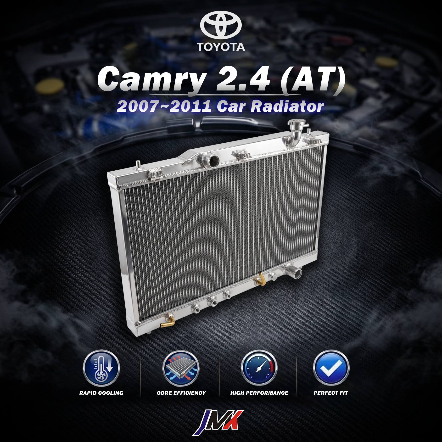 Toyota Camry2.4 2007-2011 自排水箱 【JMK原廠正貨】Toyota Camry 2.4 07-11 自排 汽車水箱 台灣現貨:圖片 1