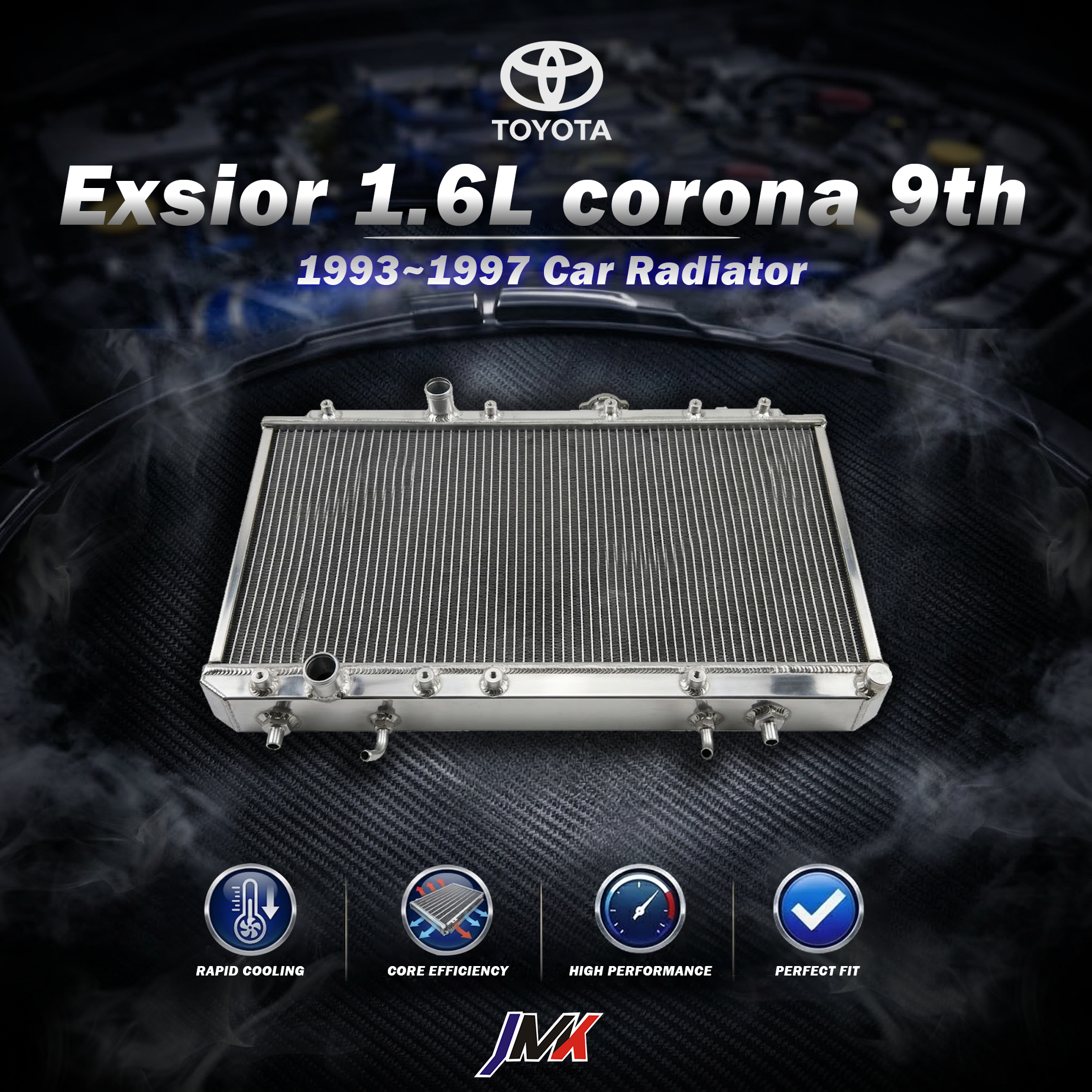 Toyota Exsior 1.6L corona 9th 水箱 【JMK原廠正貨】Toyota Exsior 1.6L corona 9th 汽車水箱 台灣現貨:圖片 1