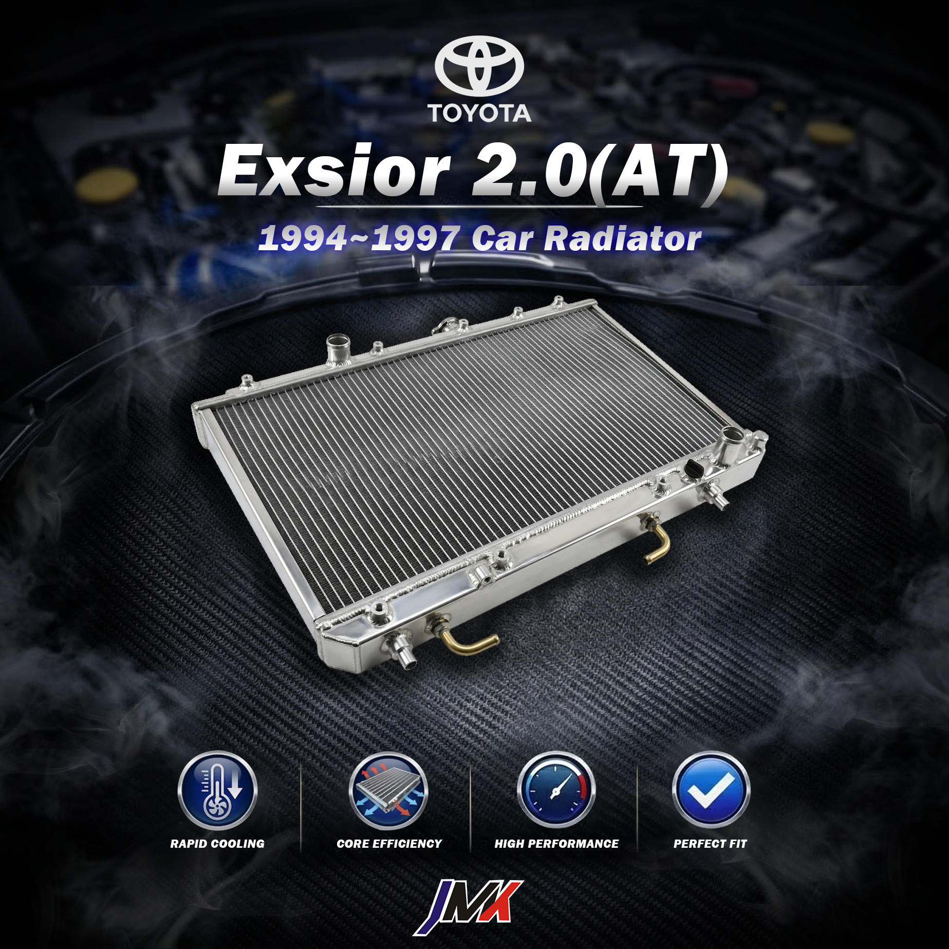 Toyota Exsior 2.0(AT) 1994-1997水箱 【JMK原廠正貨】Toyota Exsior 2.0 AT 1994-1997 汽車水箱 台灣現貨:圖片 1