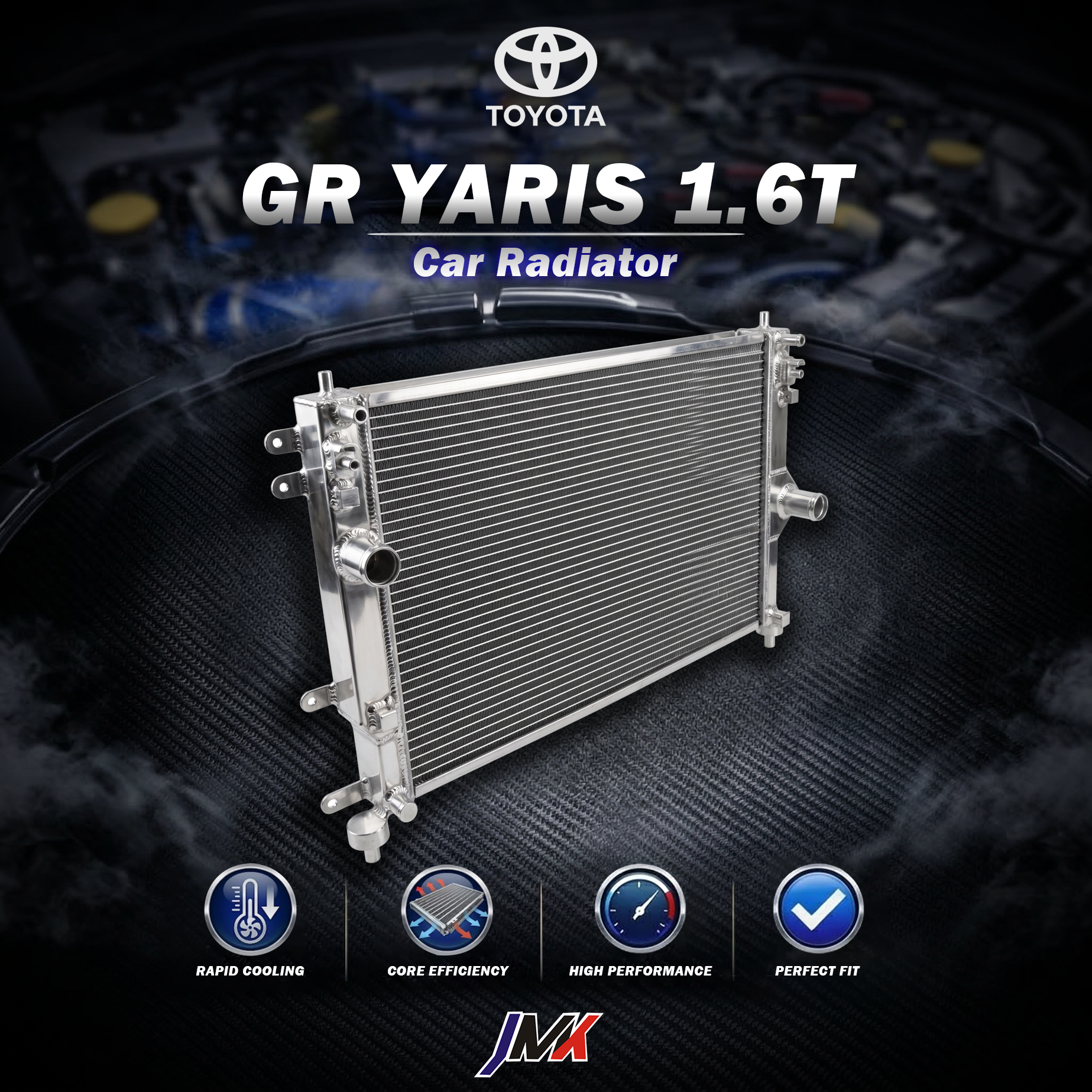 Toyota GR YARIS 1.6T 暴力鴨(全鋁) 水箱 【JMK原廠正貨】Toyota GR YARIS 1.6T 暴力鴨 汽車水箱 台灣現貨:圖片 1