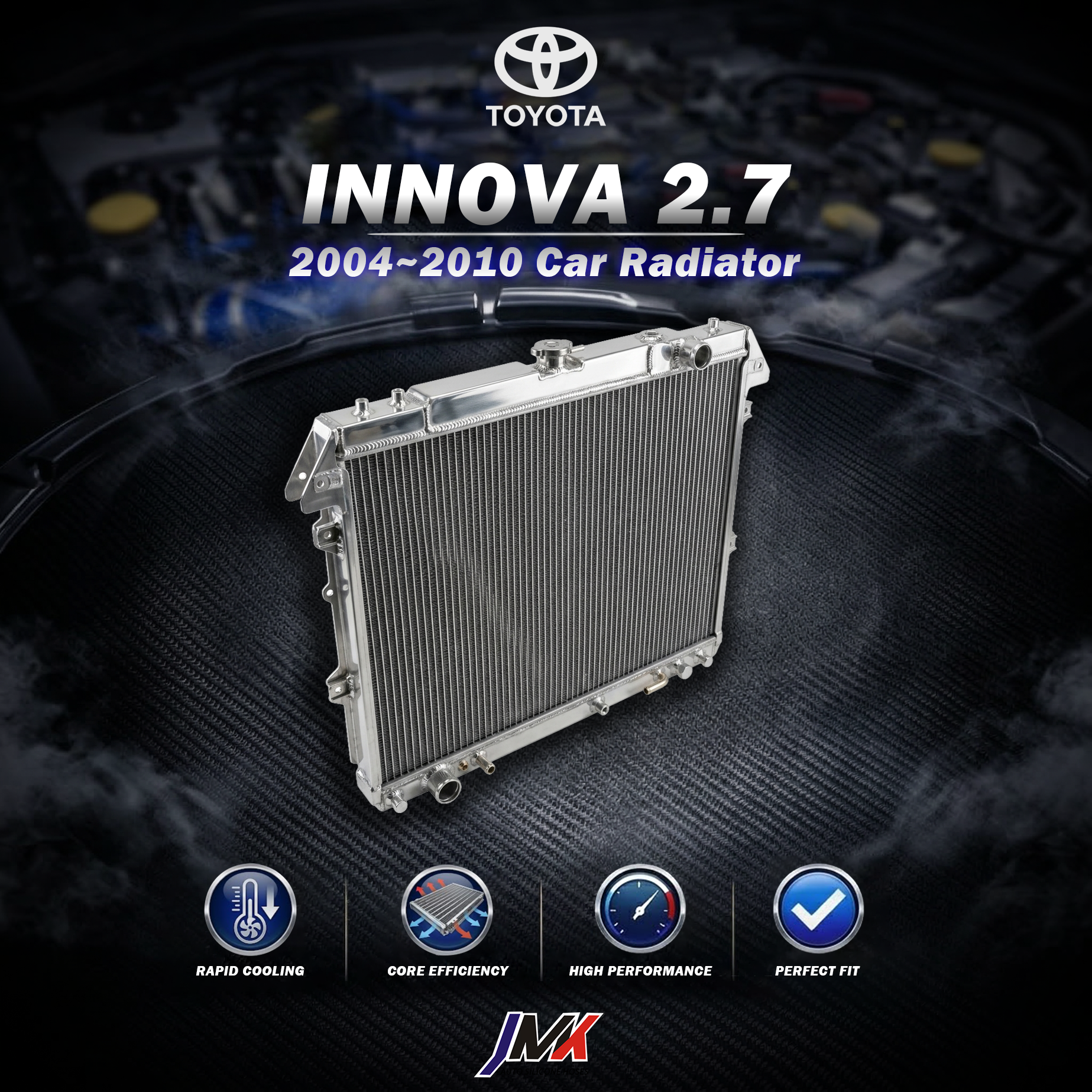 Toyota INNOVA 2.7 2004-2010水箱 【JMK原廠正貨】Toyota INNOVA 2.7 04-10 汽車水箱 台灣現貨:圖片 1
