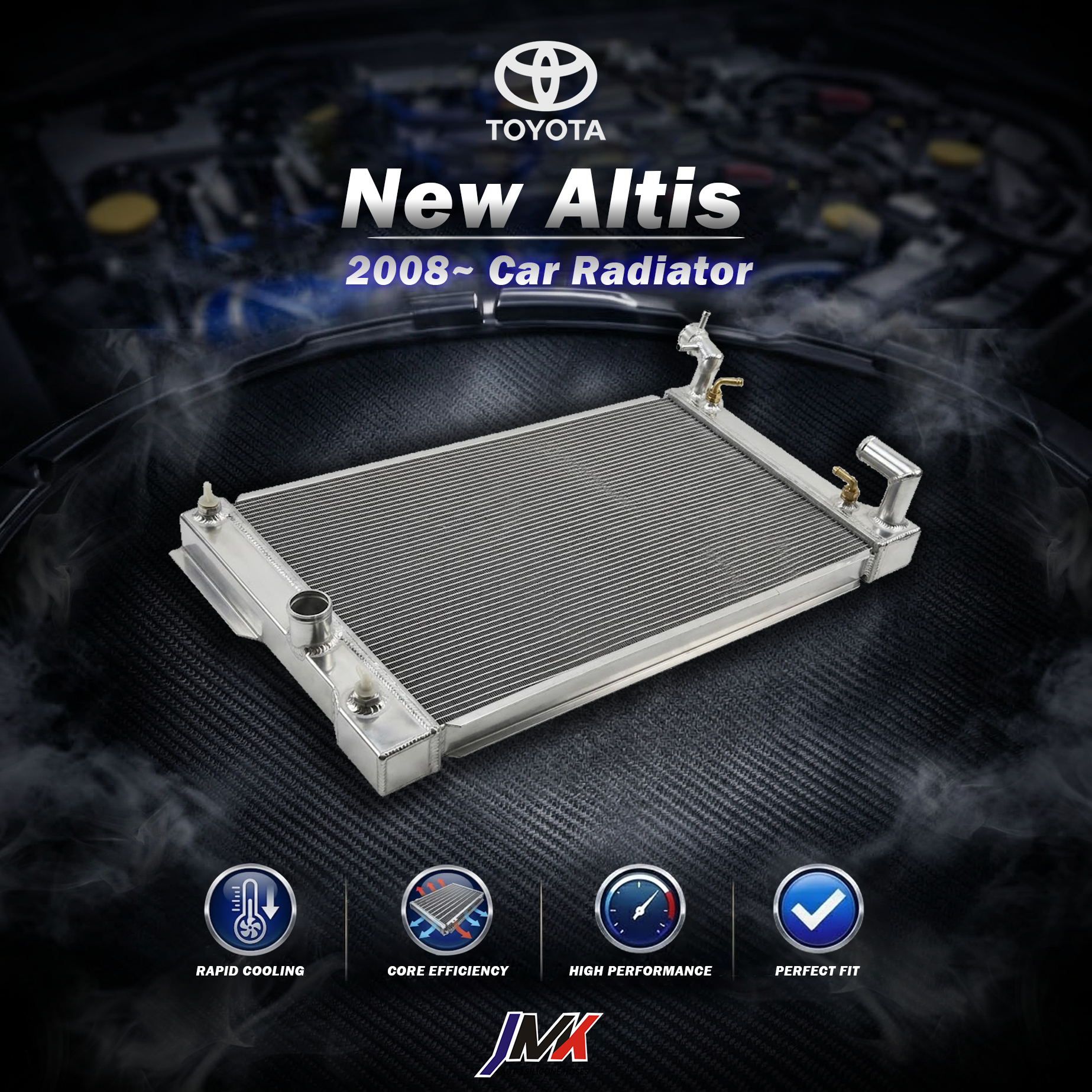 Toyota New Altis 2008- 全鋁水箱 【JMK原廠正貨】Toyota New Altis 2008- 汽車水箱 台灣現貨:圖片 1