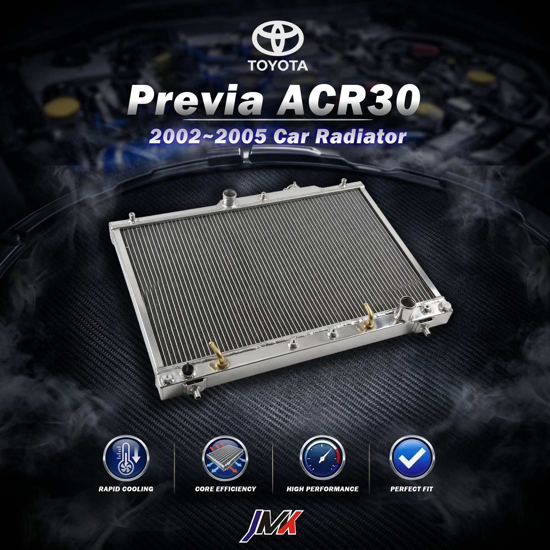 Toyota Previa ACR30 2002-2005 全鋁水箱 【JMK原廠正貨】Toyota Previa ACR30 02-05 汽車水箱 台灣現貨:圖片 1