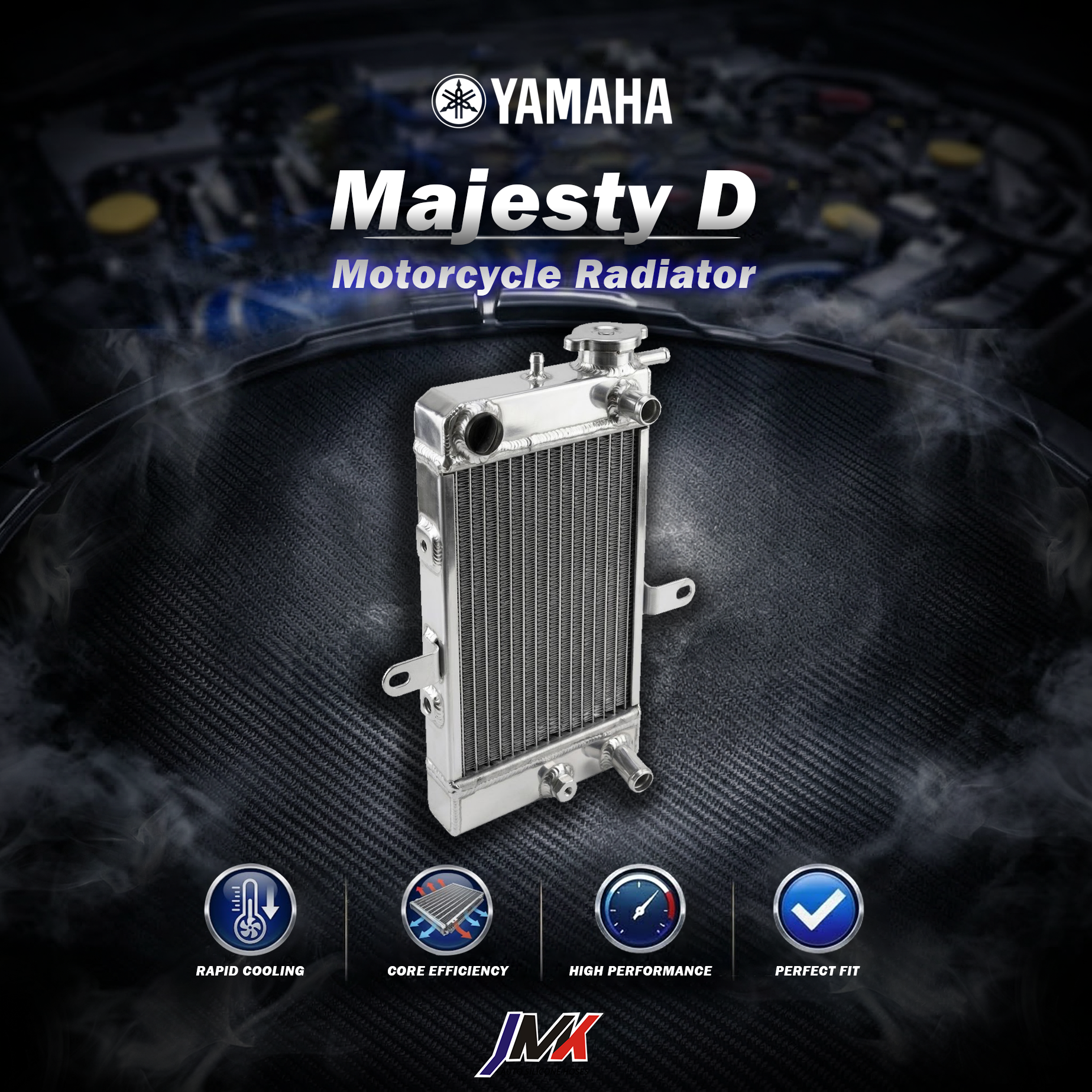 Yamaha Majesty D 馬車D 水箱 【JMK原廠正貨】Yamaha Majesty D 馬車D 水箱 全鋁水箱 鋁製水箱 水冷 機車改裝 機車水箱 台灣現貨:圖片 1